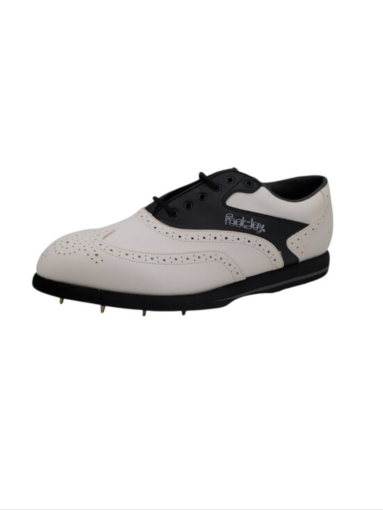 Footjoy GreenJoy Golf Shoes Men Size 10W White Black Saddle Design Lace Up New main image 11